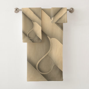 Conjunto De Toalhas Brown Hues Modern Art