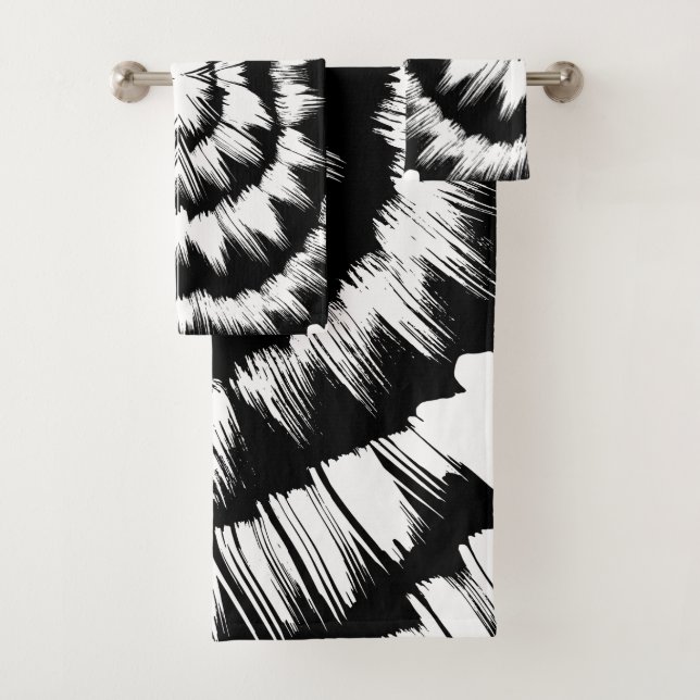 Conjunto De Toalhas Bruto preto e branco  (Insitu)