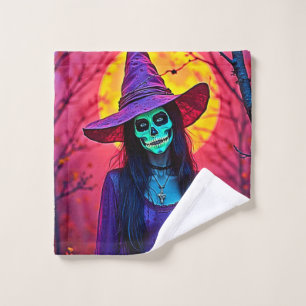 Conjunto De Toalhas Bruxa do Halloween com Design