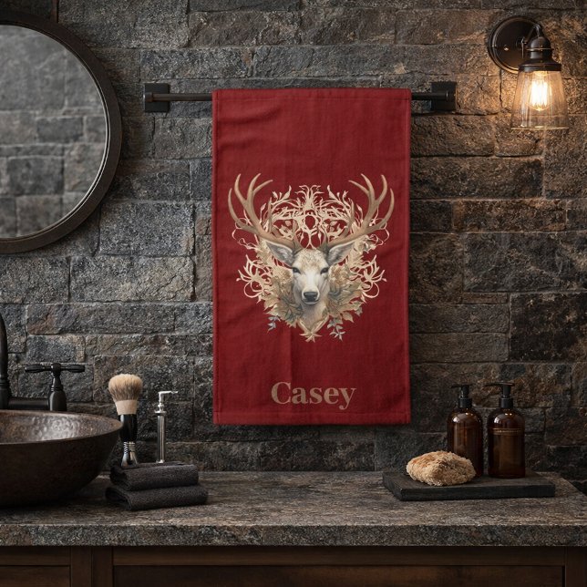 Conjunto De Toalhas Buck majestoso - Nome personalizado (Criador carregado)