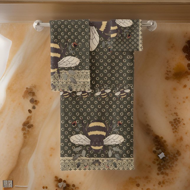 Conjunto De Toalhas Bumblebee Grego Lace Marrom Amarelo (Criador carregado)