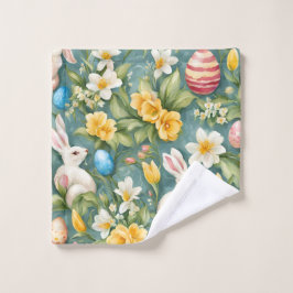 Conjunto De Toalhas Bunnies, Flores de primavera e Ovos de Páscoa. Pin
