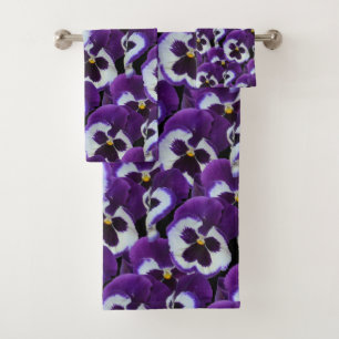 Conjunto De Toalhas Buquê Pansy Roxo,