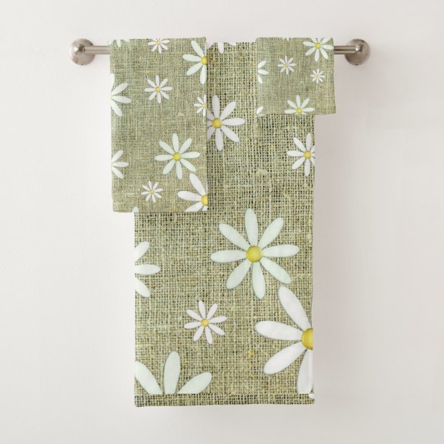 Conjunto De Toalhas Burlap Daisy Towel Set (Insitu)