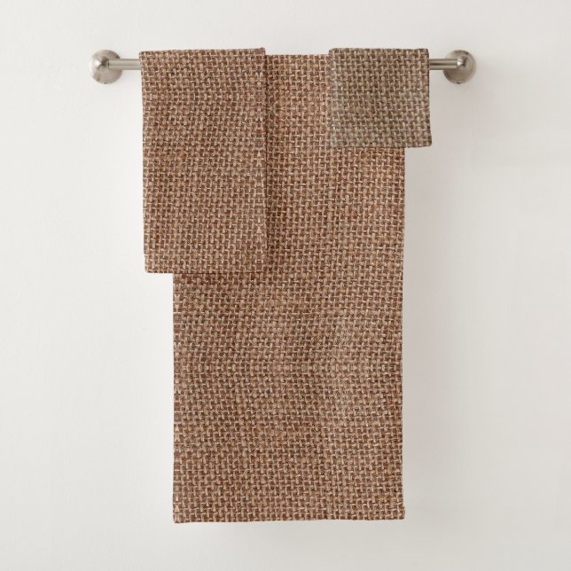 Conjunto De Toalhas burlap de juta marrom (Insitu)