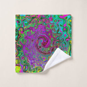 Conjunto De Toalhas Cabeça de Abstrato para Retro Líquido Roxo