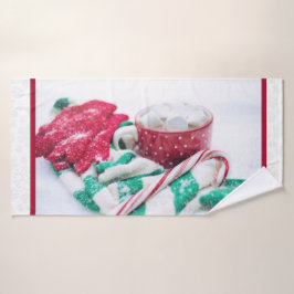 Conjunto De Toalhas Cacau quente, marshmallows e doces, Natal