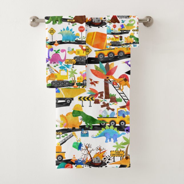 Conjunto De Toalhas Cachorro das Crianças do Dinossauro de Aquarela (Insitu)