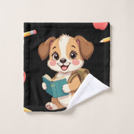Conjunto De Toalhas Cachorro encantador lendo, padrão de mochila escol
