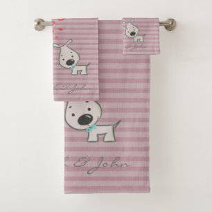 Conjunto De Toalhas Cachorros de Desenho Animado Fofo Apaixonados,List