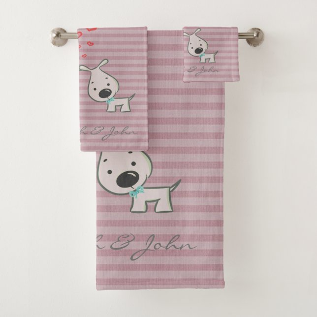Conjunto De Toalhas Cachorros de Desenho Animado Fofo Apaixonados,List (Insitu)
