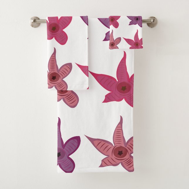 Conjunto De Toalhas Cacto Flor de Stapelia Estrela-do-Mar  (Insitu)