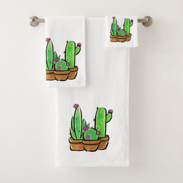 Conjunto De Toalhas Cactus cactos succultos (Insitu)