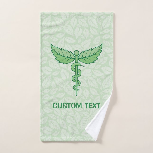 Conjunto De Toalhas Caduco com fundo de folhas (Toalha de mão)