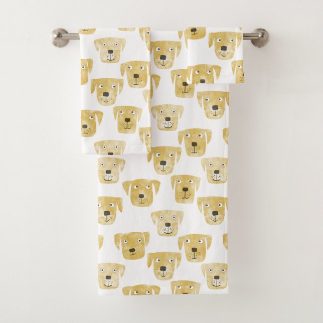 Conjunto De Toalhas Cães Retriever Labrador Dourado (Insitu)