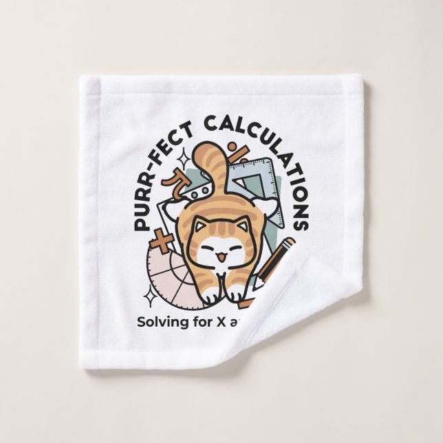 Conjunto De Toalhas Cálculos Perfeitos – Design de Gato de Matemática  (Pano de lavar)