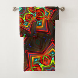 Conjunto De Toalhas Caleidoscópio estrelado de oito pontas, amarelo-ve