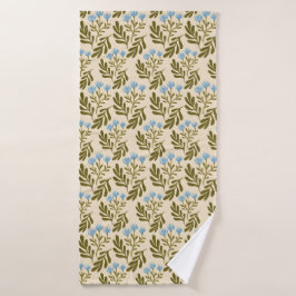 Conjunto De Toalhas  Calm and Natural: Blue Flower Seamless Pattern