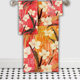 Conjunto De Toalhas Calma Floral Japonesa Coquetel Sunset