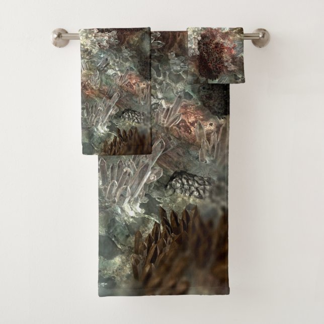 Conjunto De Toalhas Camadas Mudadas de Cristais Marrons (Insitu)