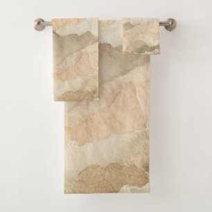 Conjunto De Toalhas Camadas Rasgadas Texturizadas Orgânicas Naturais