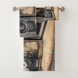 Conjunto De Toalhas Câmeras Vintage com impressão Vintage