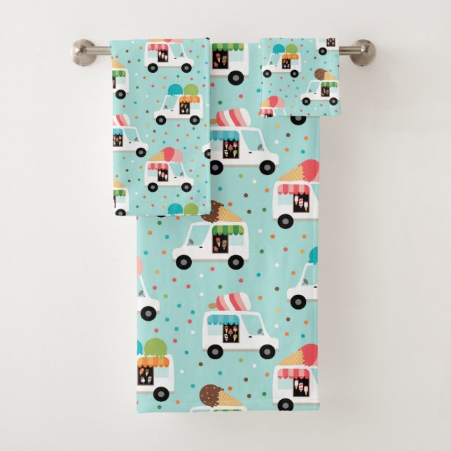 Conjunto De Toalhas Caminhões-sorvetes Bonito Sprinkles Girls (Insitu)