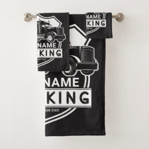 Conjunto De Toalhas Caminhoneiro do Big Rig Semi de NOME Personalizado