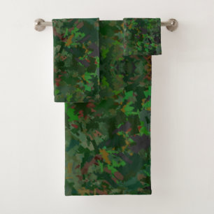 Conjunto De Toalhas Camouflage Pixels Woods