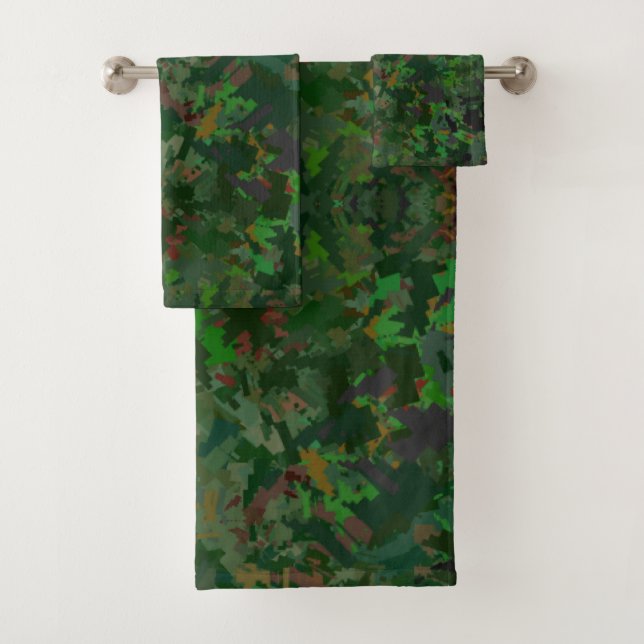 Conjunto De Toalhas Camouflage Pixels Woods (Insitu)