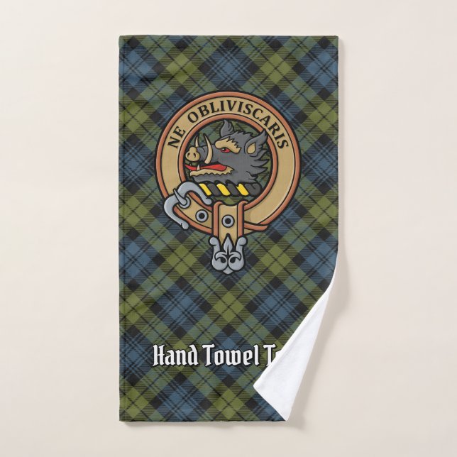 Conjunto De Toalhas Campbell Crest sobre Tartan (Toalha de mão)