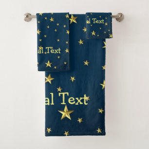Conjunto De Toalhas Campo de Estrelas no Céu Azul Profundo da Meia-Noi