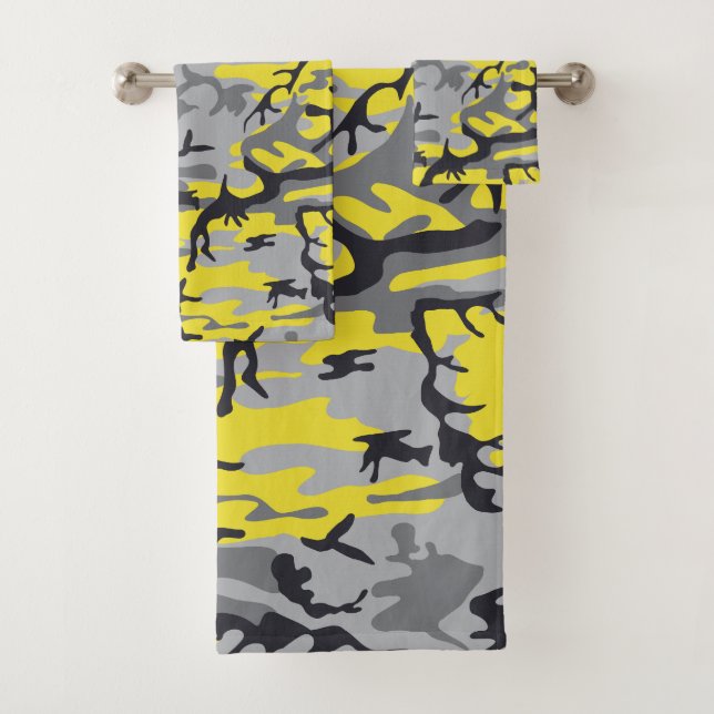 Conjunto De Toalhas Camuflagem Amarela e Cinza, Militar, Exército (Insitu)