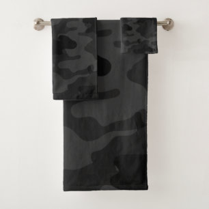 Conjunto De Toalhas Camuflagem Preta