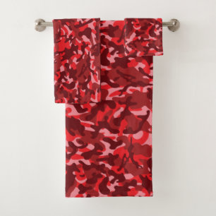 Conjunto De Toalhas Camuflagem Red Salmon  