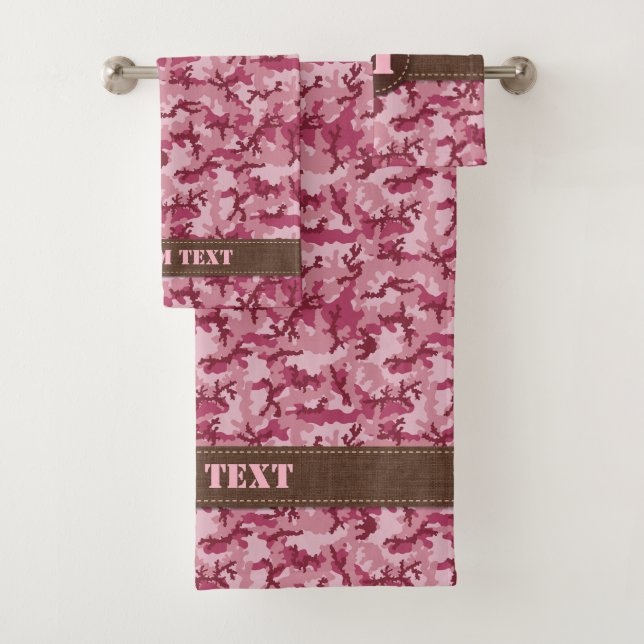 Conjunto De Toalhas Camuflagem rosa (Insitu)