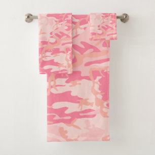 Conjunto De Toalhas Camuflagem Rosa, Militar, Exército