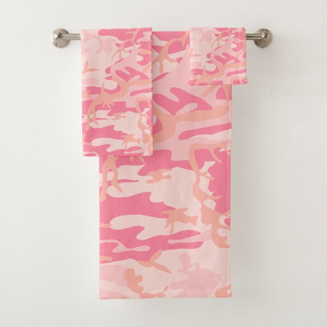 Conjunto De Toalhas Camuflagem Rosa, Militar, Exército (Insitu)
