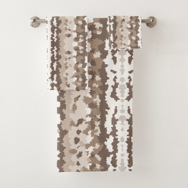 Conjunto De Toalhas Camuflagem Terra Neutra Design Abstrato Irregular (Insitu)