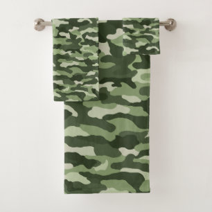 Conjunto De Toalhas Camuflagem Verde