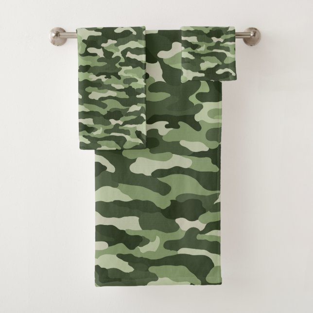Conjunto De Toalhas Camuflagem Verde (Insitu)