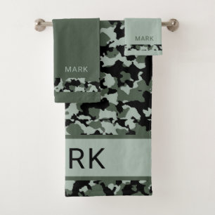 Conjunto De Toalhas Camuflagem Verde Militar Personalizada