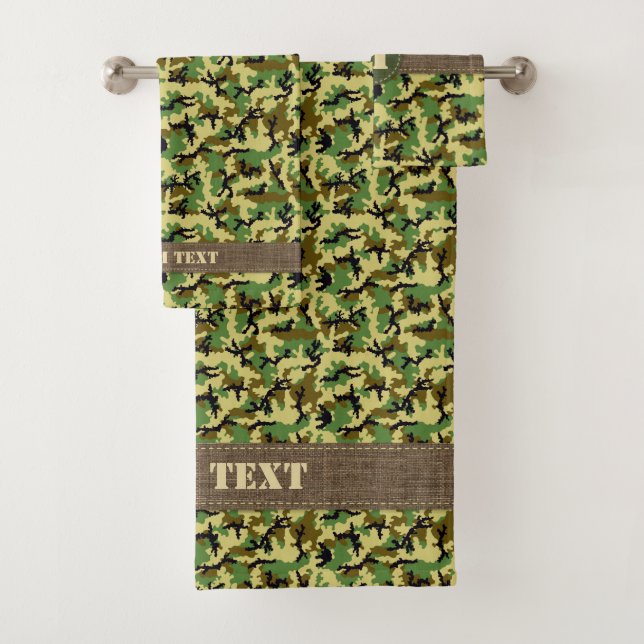 Conjunto De Toalhas Camuflagem Woodland (Insitu)