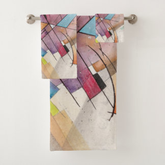 Conjunto De Toalhas CANTATA em TOM PASTEL Arte Abstrata