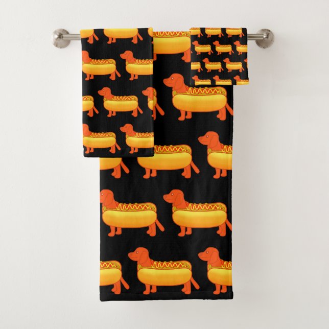 Conjunto De Toalhas Cão Quente Adorável Dachshund (Insitu)