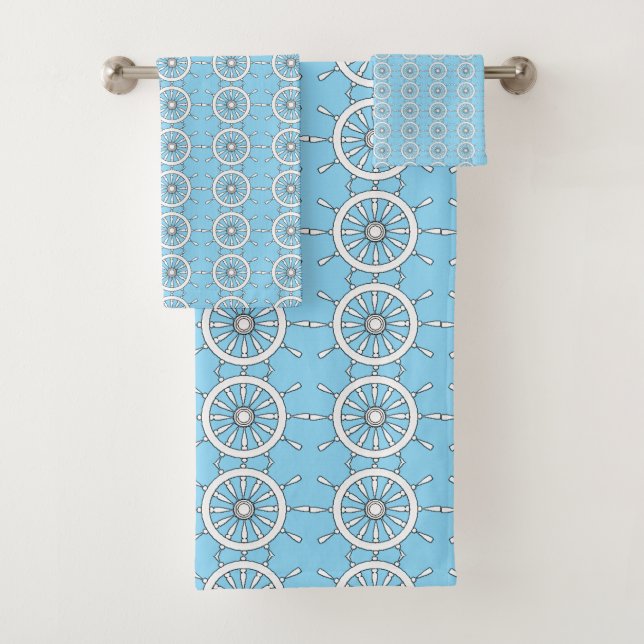 Conjunto de Toalhas - Capacete Branco em Azul (Insitu)