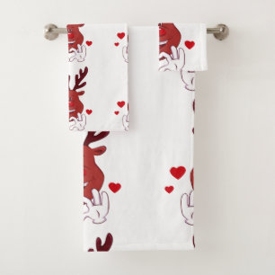 Conjunto De Toalhas Cara da rena do Natal