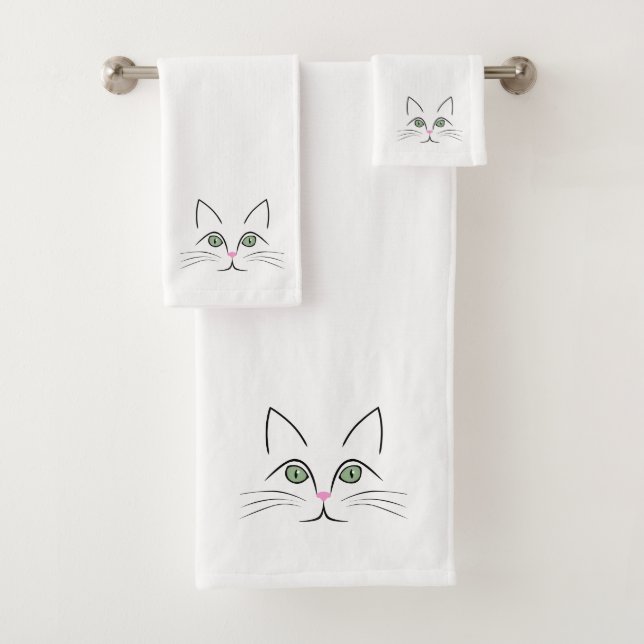 Conjunto De Toalhas Cara de gato (Insitu)