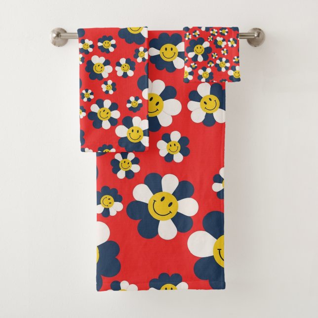 Conjunto De Toalhas Cara Sorridente Patriota Retro (Insitu)