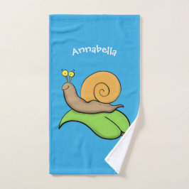 Conjunto De Toalhas Caracol bonito e feliz numa ilustração de desenho 